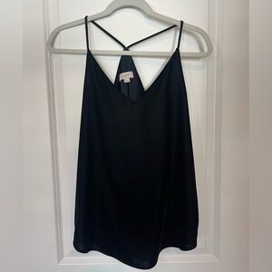 Velvet black racerback tank top LOFT Petites